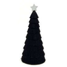 Φόρτωση εικόνας στο εργαλείο προβολής Συλλογής, Χειροποίητα διακοσμητικά δεντράκια με μεταξωτό κρόσσι σε μαύρο χρώμα