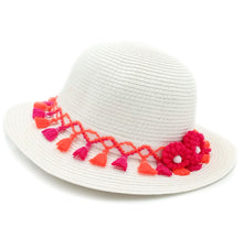 Φόρτωση εικόνας στο εργαλείο προβολής Συλλογής, Παιδικό καπέλο για κορίτσια με διακοσμητική τρέσα σε fluo χρώματα