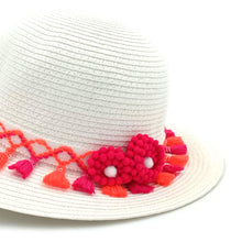 Φόρτωση εικόνας στο εργαλείο προβολής Συλλογής, Παιδικό καπέλο για κορίτσια με διακοσμητική τρέσα σε fluo χρώματα