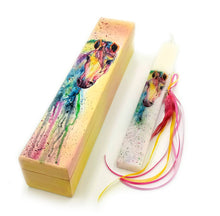 Φόρτωση εικόνας στο εργαλείο προβολής Συλλογής, Πασχαλινή χειροποίητη λαμπάδα για κορίτσι Άλογο με ξύλινο κουτί