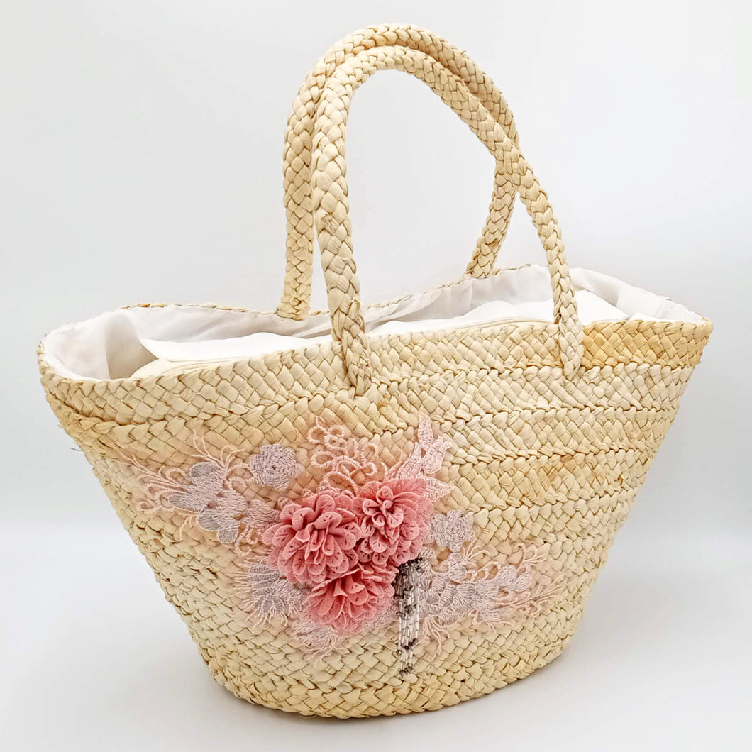 Pink Dahlia Beach Bag