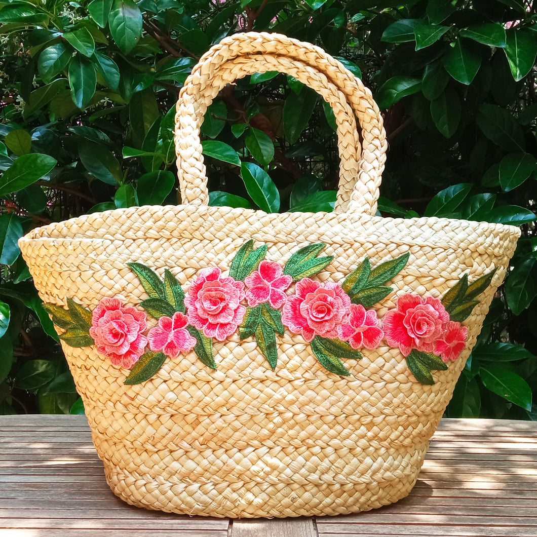 Salmon Roses Beach Bag