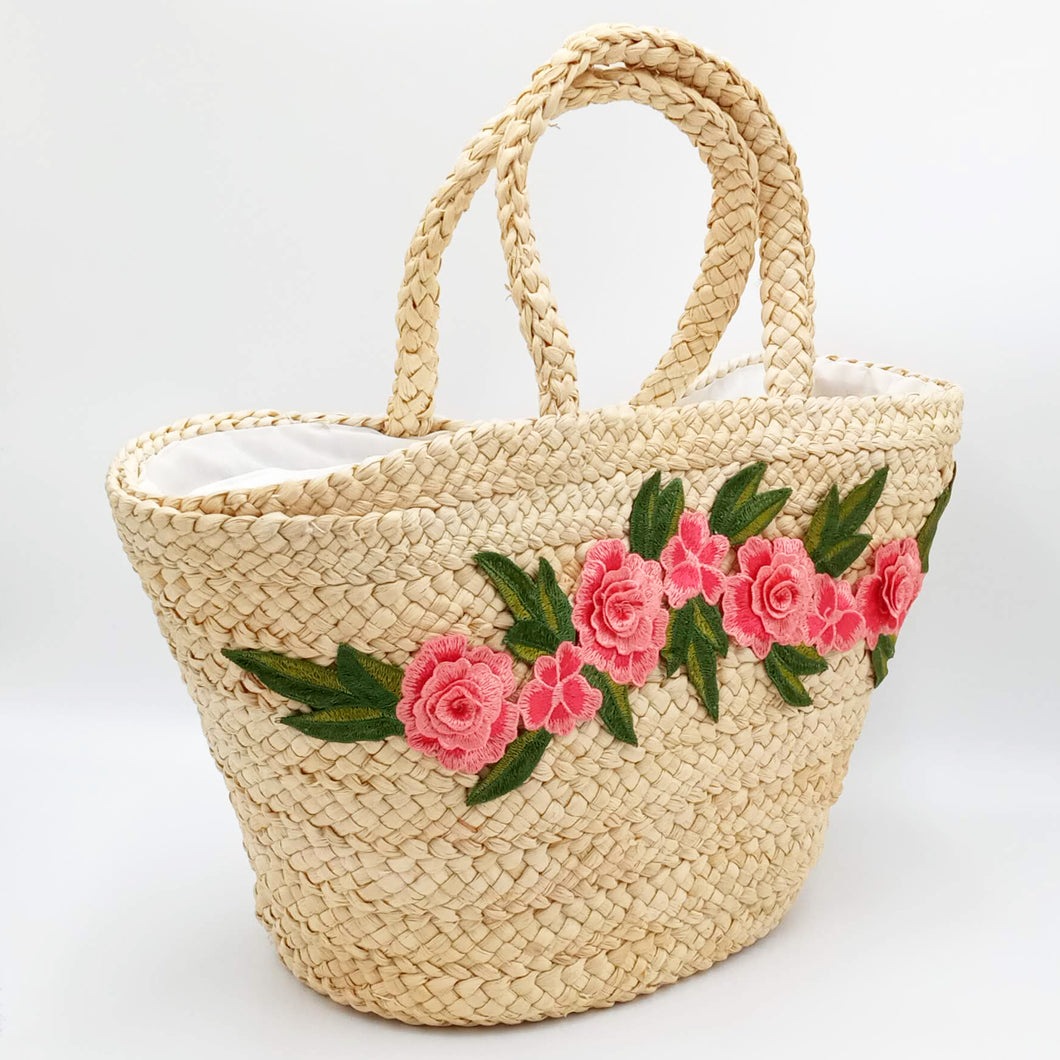 Salmon Roses Beach Bag